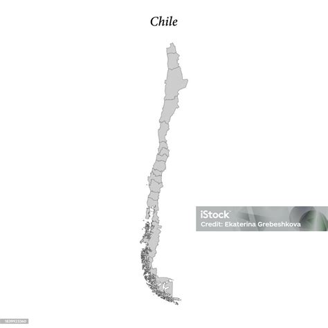 Simple Flat Map Of Chile With Borders Stock Illustration - Download ...