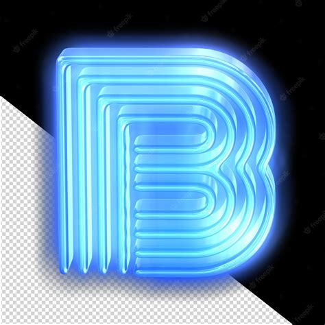 Premium PSD | Blue neon symbol letter b