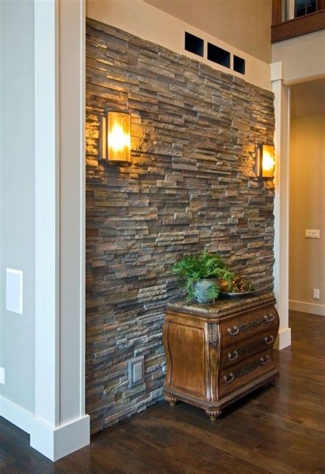 30+ Beautiful Stone Veneer Wall Design Ideas | Stone veneer wall, Faux ...