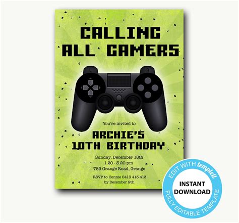 Game Truck Invitations/game Truck Party/gamer Invites/boys - Etsy