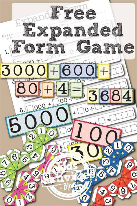 Expanded Form Math Worksheet & Place Value Game to Print & Play ...