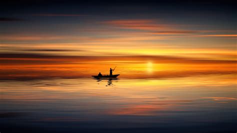 Boat Ocean Sunset Landscape 5k Wallpaper,HD Photography Wallpapers,4k ...