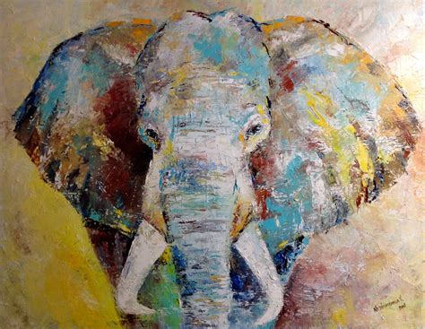 Large Painting Elephant 40 inches Oil Painting Animal Wall Art