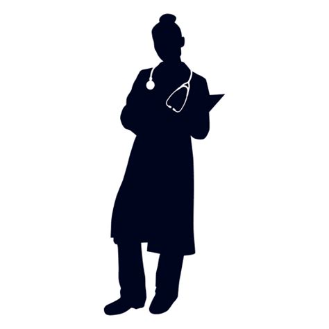 Nurse reading file silhouette - Transparent PNG & SVG vector file