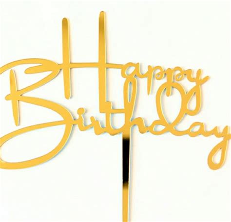 Calligraphy Happy Birthday Cake Topper, Hobbies & Toys, Stationery ...