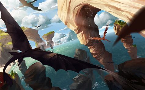 Flying dragons digital wallpaper, artwork, fantasy art, dragon, How to ...