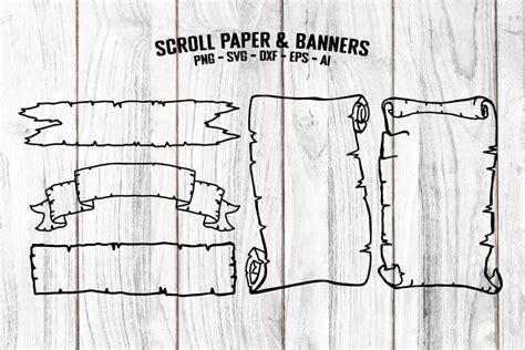 Vintage Scroll Paper, Scroll Banner SVG Graphic by SeaquintDesign ...