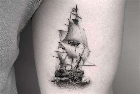 Pirate Ship Arm Tattoos