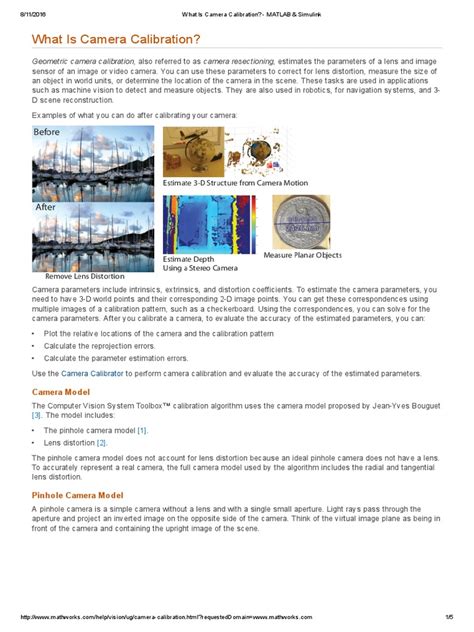 What Is Camera Calibration - MATLAB & Simulink | PDF | Atomic | Areas ...