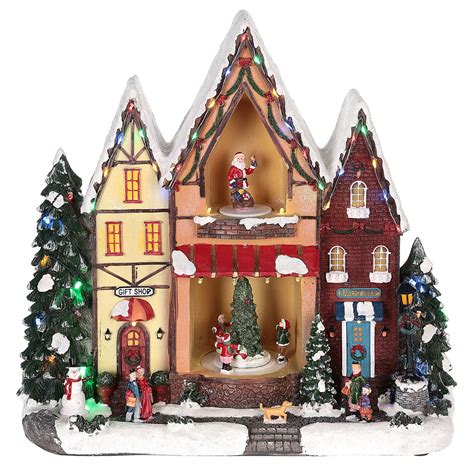 Christmas village house with movement lights and music | online sales ...