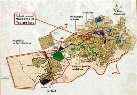 Fez Medina Walking Route Map - Fez Morocco • mappery