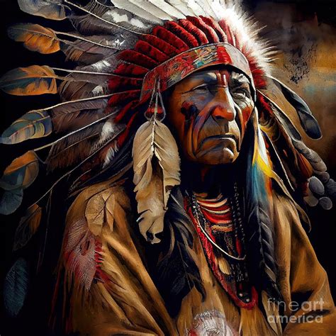 Native American Indian Series 120822-b Digital Art by Carlos Diaz ...