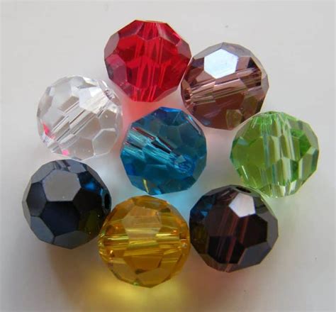 75pcs 8mm Faceted Round Crystal Beads – Mixed Colours – BeadsForEwe