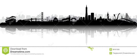 San Francisco Skyline Silhouette Vector Illustration | CartoonDealer ...