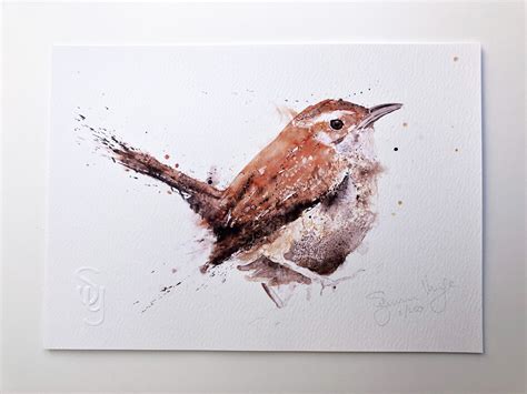 Wren Painting - Wren Watercolour Painting - Hand Signed Limited Edition ...