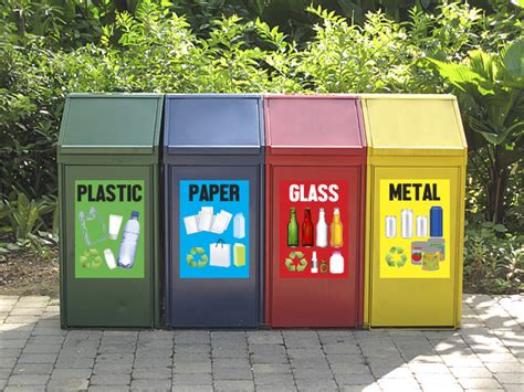 Recycle, Waste and Compost Vinyl Bin Label (4pcs)