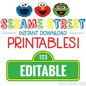 Instant Download Sesame Street Birthday Party Printables! Including ...