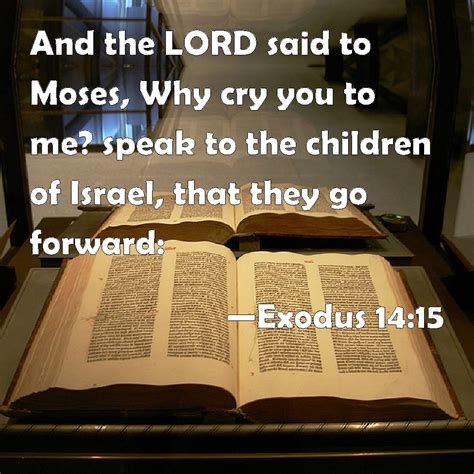 Exodus 14:15 And the LORD said to Moses, Why cry you to me? speak to ...