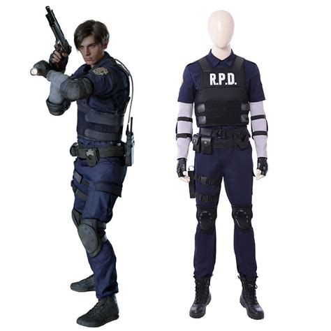 Leon Kennedy Cosplay Resident Evil 2 Remake Costume RPD Uniform Suit ...