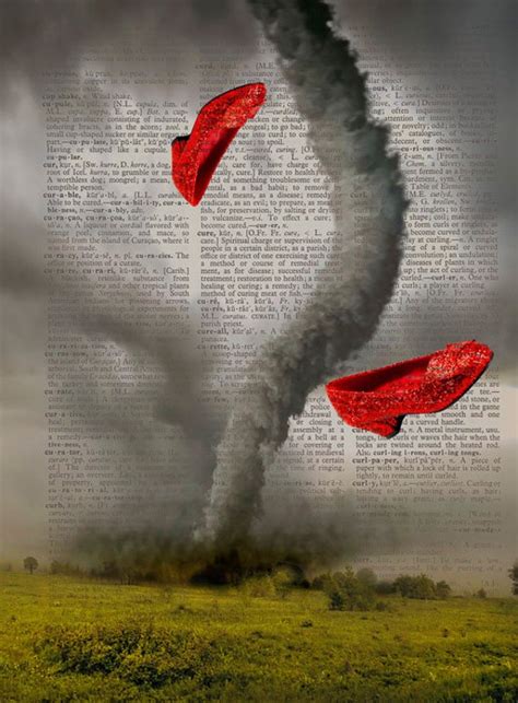 Dorothy's Red Shoes Wizard Of Oz Print Tornado Movie ...