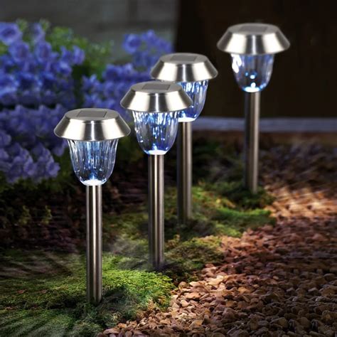 1Pcs LED Solar Garden Light Solar Lamp Waterproof Stainless Steel Spot ...