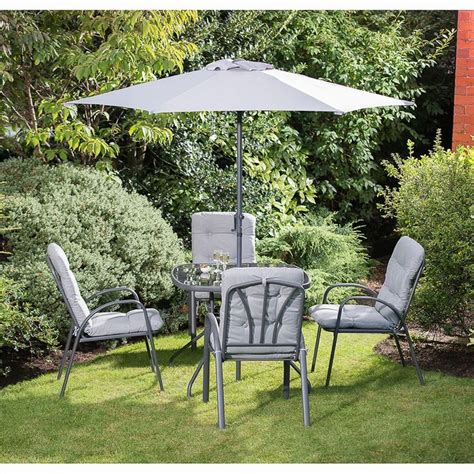 Madison Premium Padded Patio Set 6pc | Garden Furniture - B&M | Patio ...