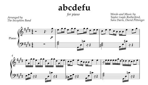 ABCDEFU for piano. Sheet music and midi files for piano.