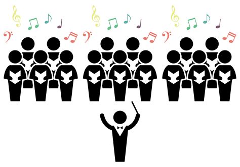 Choir Conductor Silhouette - Vector illustration singing classes png ...