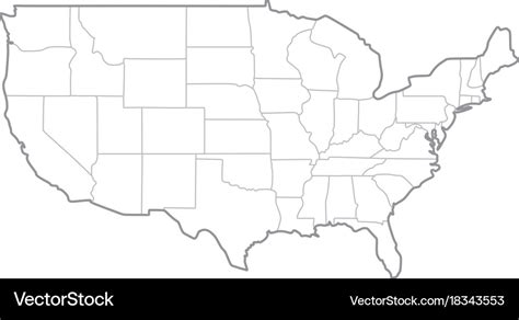 Usa states border map Royalty Free Vector Image