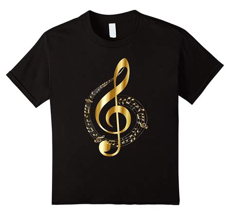 Golden Treble Music Notes T Shirt-Xalozy | Music shirt design, Music ...