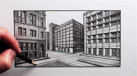 How to Draw Buildings using 2 Point Perspective: Narrated - YouTube