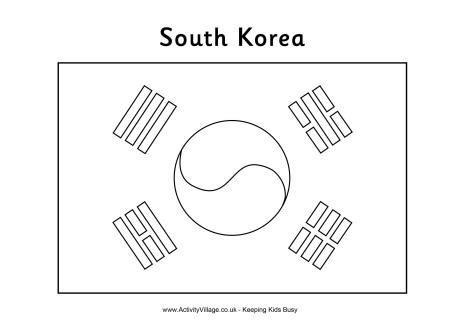 South Korea Flag Coloring Page - Nest of Posies