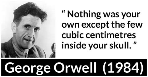 George Orwell: “Nothing was your own except the few cubic centimetres...”