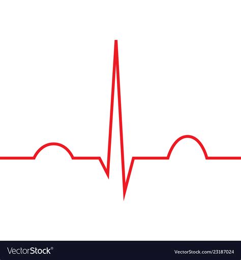 Normal heart rhythm ekg line symbol Royalty Free Vector