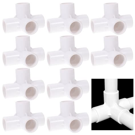 BESTONZON 10pcs Pipe Fitting 4-Way PVC Pipe Joint Tent Connector ...