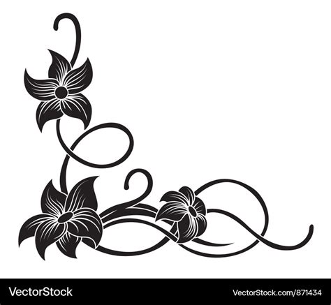 Floral corner Royalty Free Vector Image - VectorStock