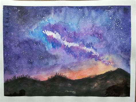 Watercolor Night Sky by whoisceleste on DeviantArt