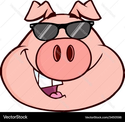 Cartoon pig with glasses Royalty Free Vector Image