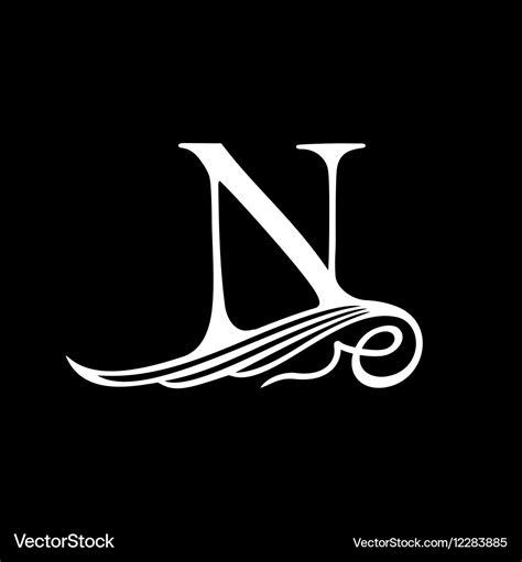 Capital letter n for monograms emblems and logos Vector Image