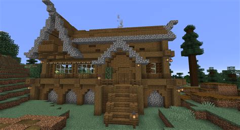 Cobble And Wood House Minecraft - Pixel Art Grid Gallery