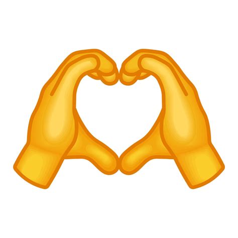 Two hands forming a heart shape Large size of yellow emoji hand ...