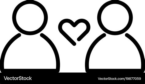 Love and relationship icon heart symbol between Vector Image