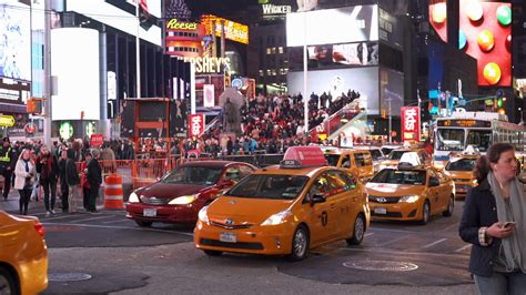 City Traffic In Downtown New York City Times Stock Footage SBV ...