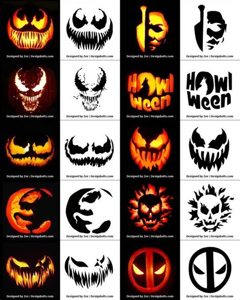 850+ Free Printable Halloween Pumpkin Carving Stencils, Patterns ...