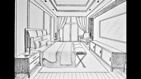 One Point Perspective Bed Drawing ~ Drawing Room Perspective Bed Point ...