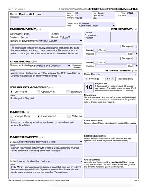 Star trek adventures character sheet pdf - lininfo