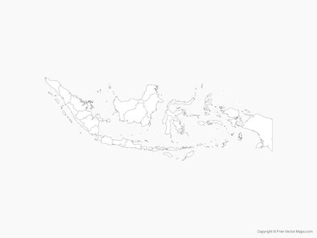 Printable Vector Map of Indonesia with Provinces - Outline | Free ...