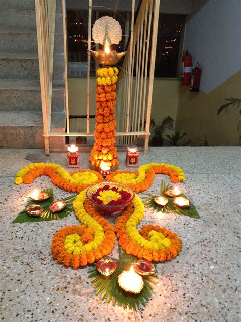 Diwali Decoration Flower Rangoli