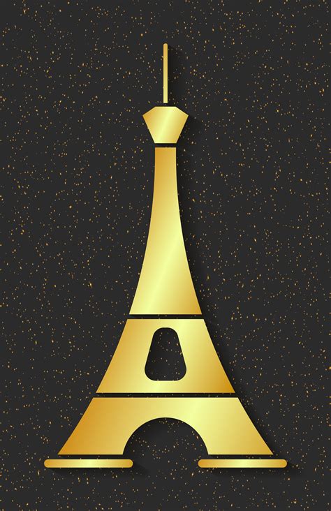 Golden Eiffel Tower. Design Element For Maps, Banners, Flyers, Paris ...