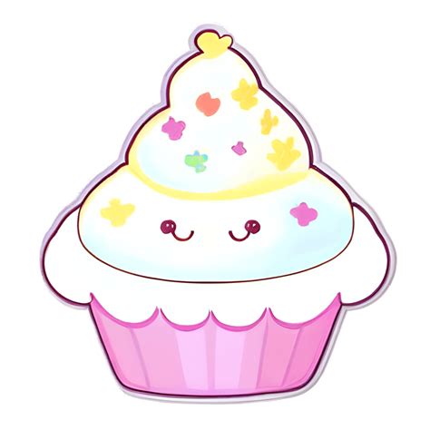 Cute Kawaii Cupcake Stickers · Creative Fabrica